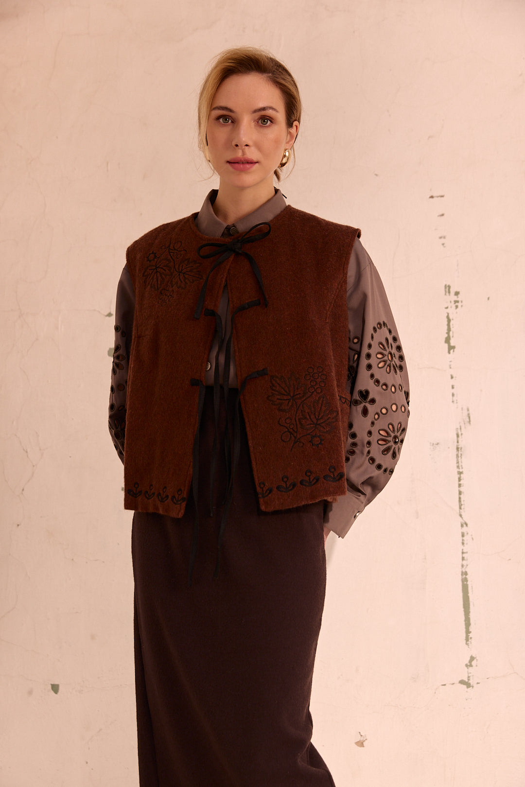 Vest "Ariadne" with embroidery
