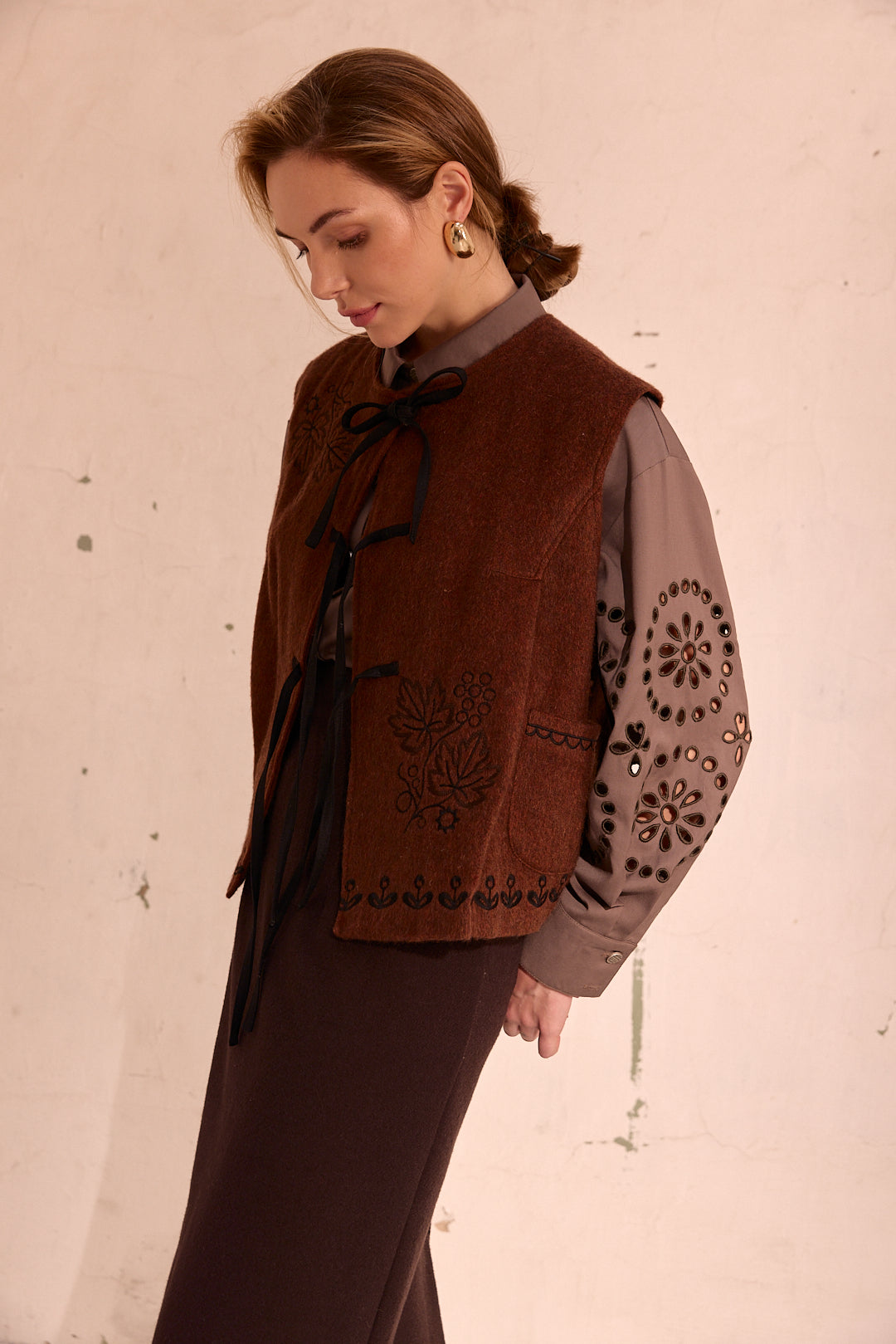 Vest "Ariadne" with embroidery