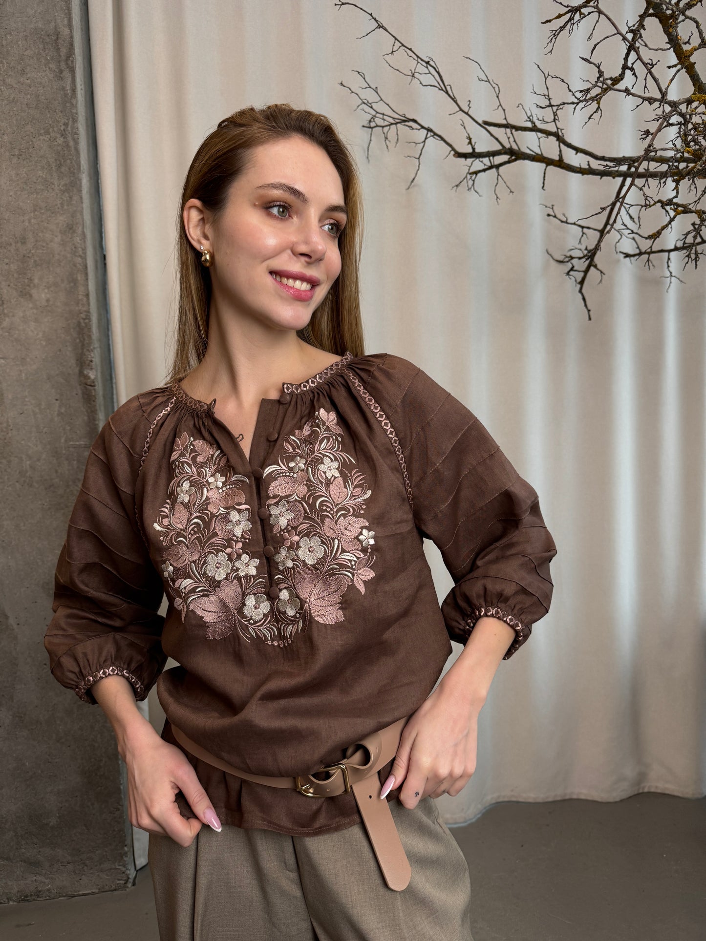 Blouse "Marichka" mocha